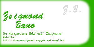 zsigmond bano business card